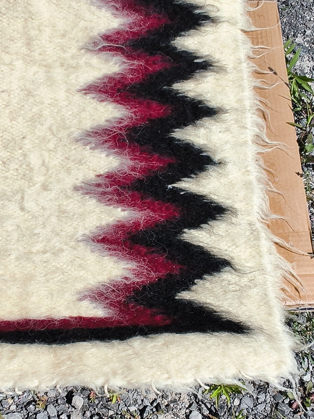 Vintage Handmade Hutsul Lizhnyk 100% Sheep Wool Blanket/Rug - Picture 9 of 16